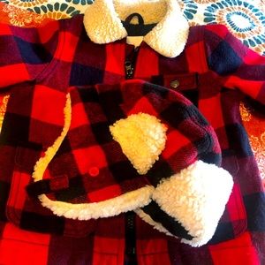 Buffalo Plaid Toddler Coat & hat (2T)
